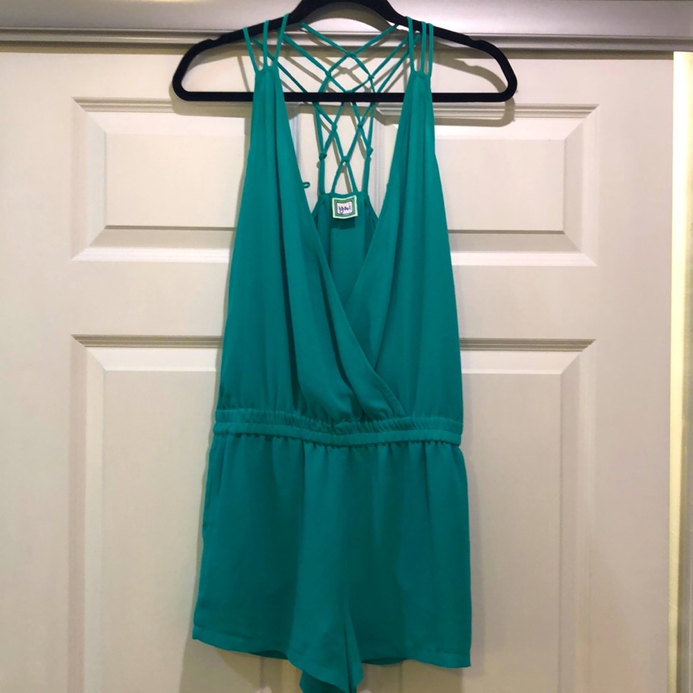 Green/turquoise romper